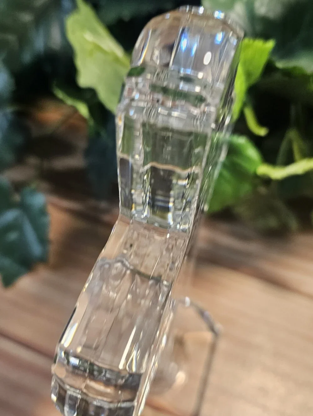Clear Glass Filigree Cross Figurine Freestanding Religious Decor 8